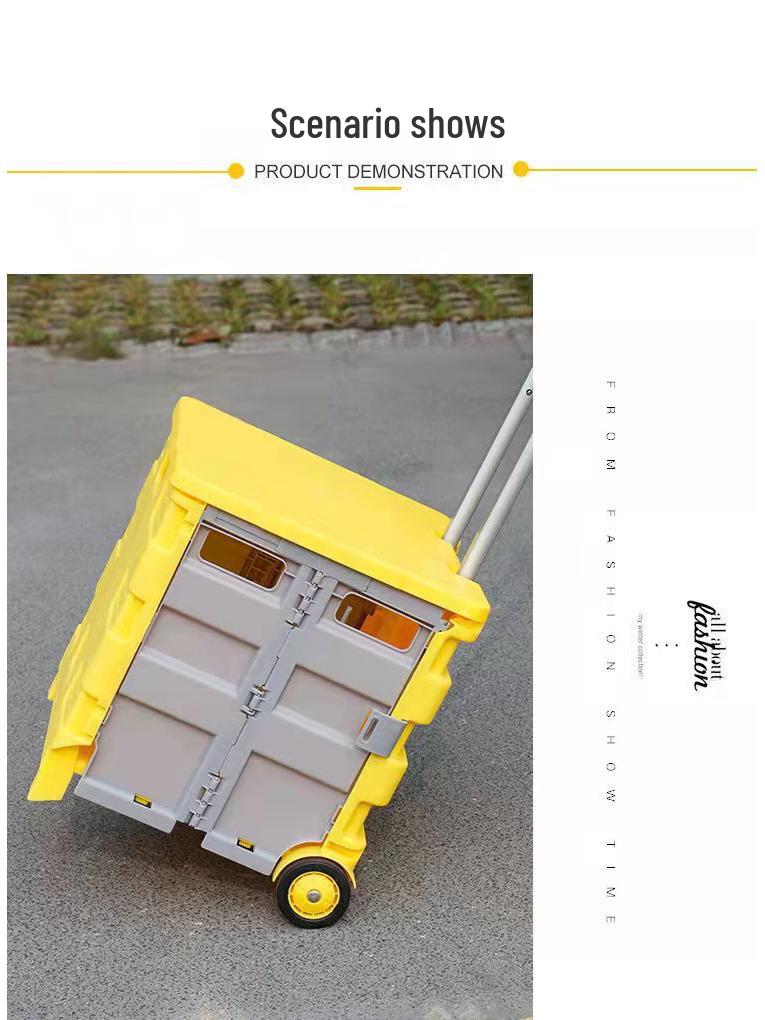 Compact Two-Wheeled Folding Trolley Cart with Portable Pull Rod