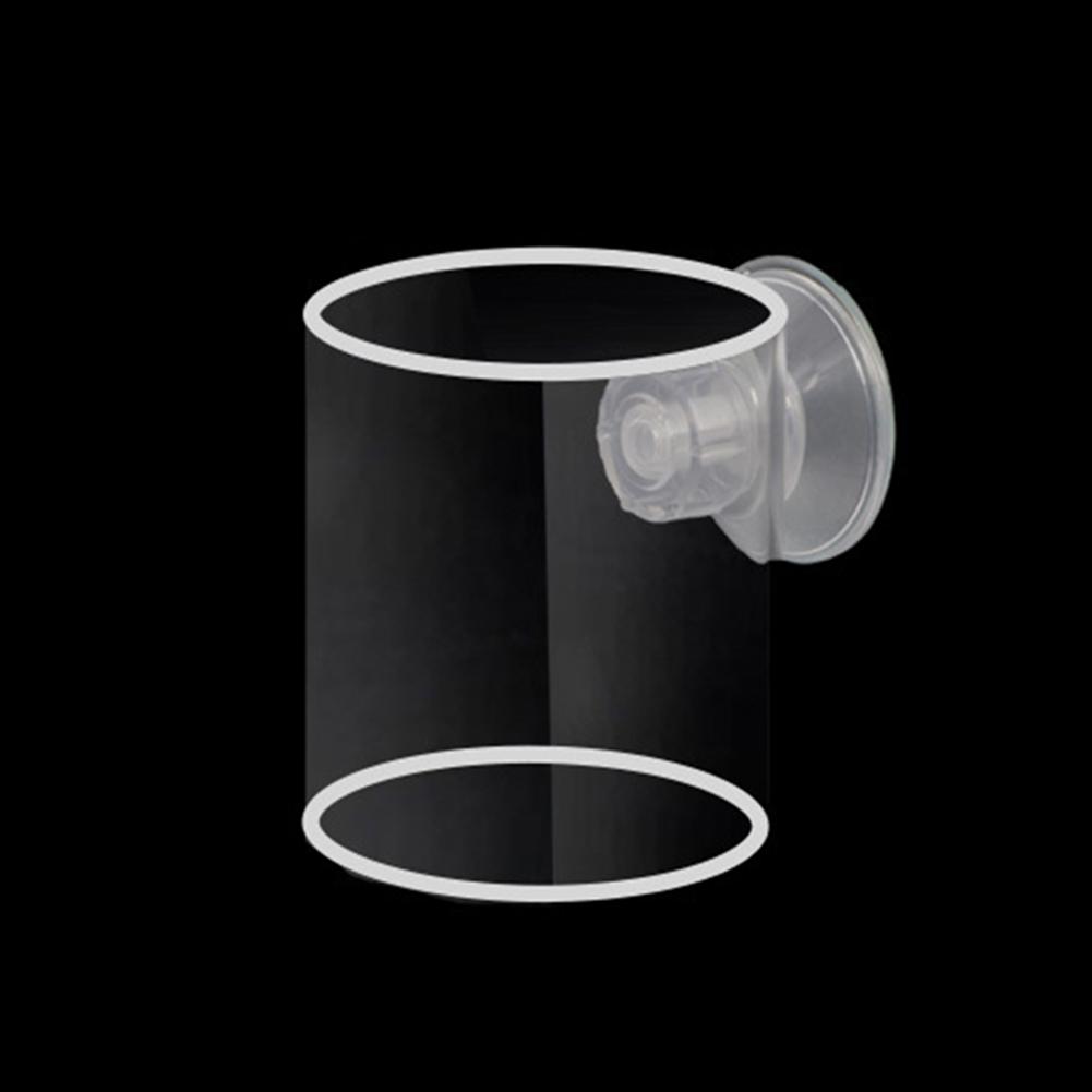 Transparent Acrylic Fish Food Feeding Ring Anti-drift Feeding Cup Fish Feeder With Strong Suction Cup
