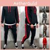 Mens Running Tracksuit Set With Hooded Jacket And Adjustable Waistline Pants For Activewear