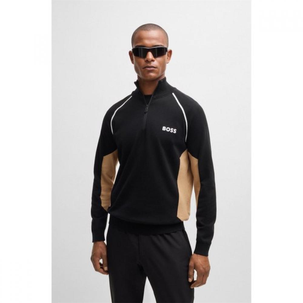 

Boss Regular Fit Zip Knit Sweater Black 50519377001 XXXL