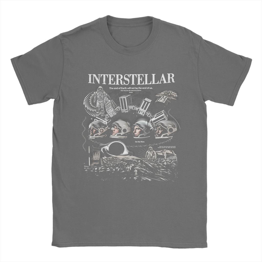 Interstellar Classic Movie T Shirts Unisex Cotton Vintage TShirts Round Neck  Tee Shirt Short Sleeve Clothing Plus Size