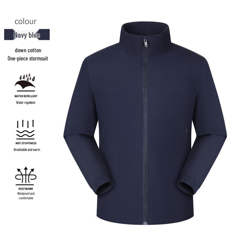 Unisex Stand-Collar Down Cotton Jacket - Warm, Cold-Proof, Versatile Youth Coat for Autumn and Winter