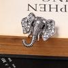 ZRM Fashion Jewelry Retro Elephant Brooch Crystal Charm Cute Elephant Pin Shawl And Badges Unisex Gift