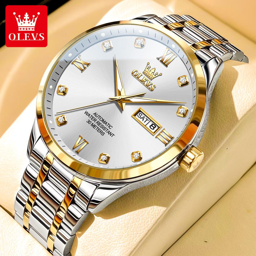 OLEVS 9946 Original Automatic Watch for Men Auto Date Calendar Display Luxury Top Brand Business Men's Mechanical Wristwatches