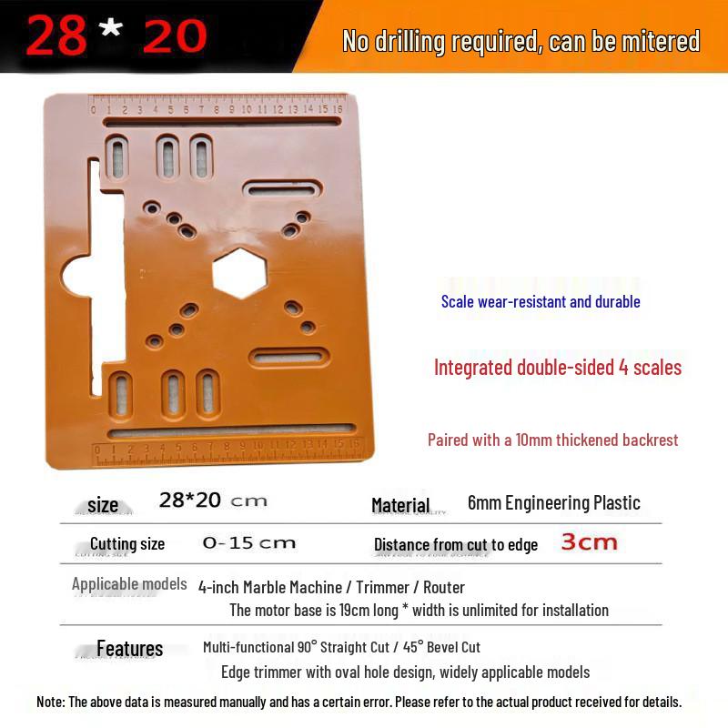 

Multi-Functional Bakelite Base Plate & 45° Miter Fence: Precision Woodworking Tool