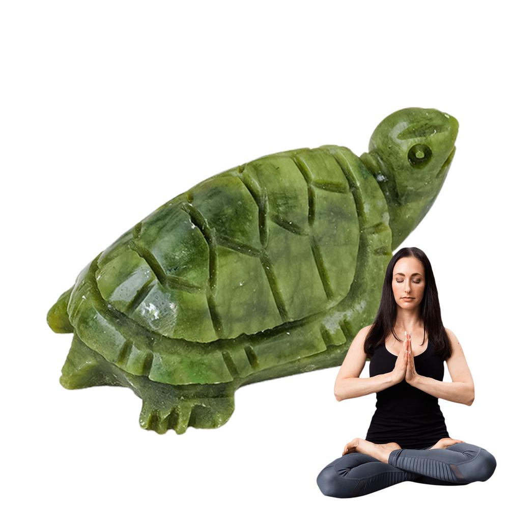 Jade Turtle Figurine Animal Sculpture Craft Home Statue Decor Desktop Figurine Ornament Craft Desktop Ornament For Living Room