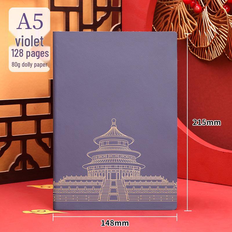 2025 A5 Business Diary: Customizable Soft Leather Office Notebook with National Trend Design and Logo Printing Options.