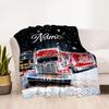 Christmas Coca-cola Truck Customize Text Blanket Cozy Customizable Blanket Ultra-Soft Throw For Bedding Office Picnics Living Room