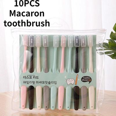 10PCS Macaron Toothbrush Ten Pack Clean Toothbrushes Adult Soft Teeth Deep Cleaning Portable Travel