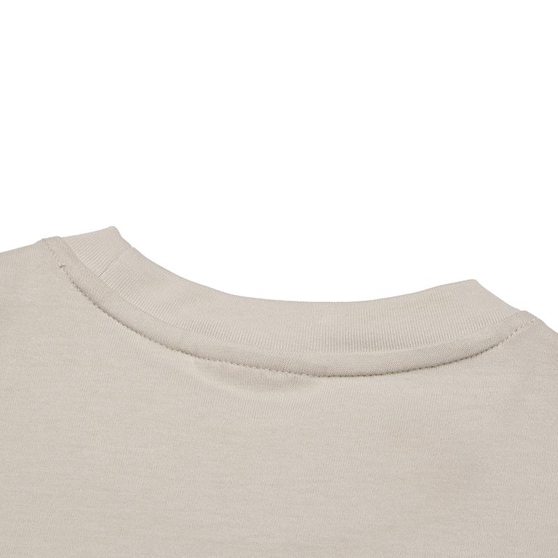 Fila Milano Series Casual Knit Short Sleeve Round Neck T-Shirt Women Tops Light-Khaki F11W515103FLK