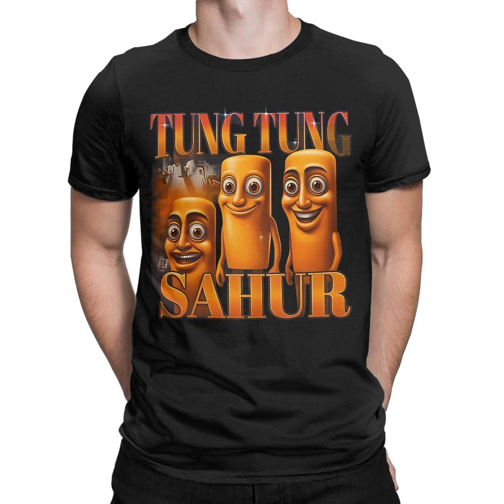 Unisexs Tung Tung Tung Sahur John Pork And Neegy Funny Meme Tshirts Cotton Clothes Summer Shortsleeve O Neck Loose Tshirt