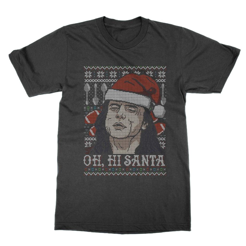 Oh Hi Santa T-Shirt Funny Christmas Top Tee Gift Room Tommy Wiseau Gift