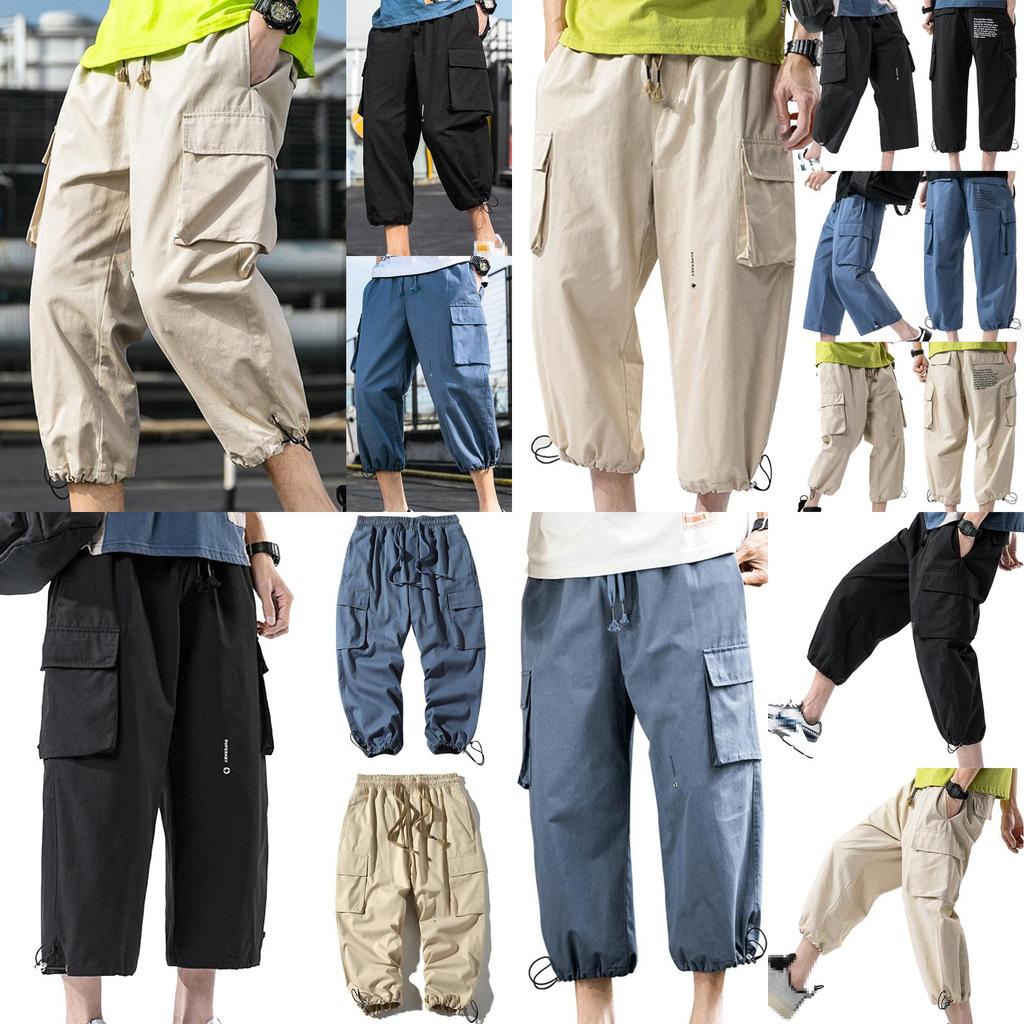 Relaxed Fit Men Capri Short Pants With Adjustable Ankles For Casual And Beachwear