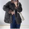 Cotton Women's Short Contrast Color Trendy Design Lapel Contrast Color Rhombus Winter Jacket Is Light and Thin