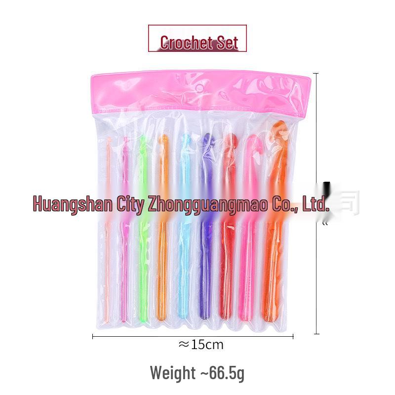 Colorful 9-Piece Crochet Hook Set for Knitting and Crafting