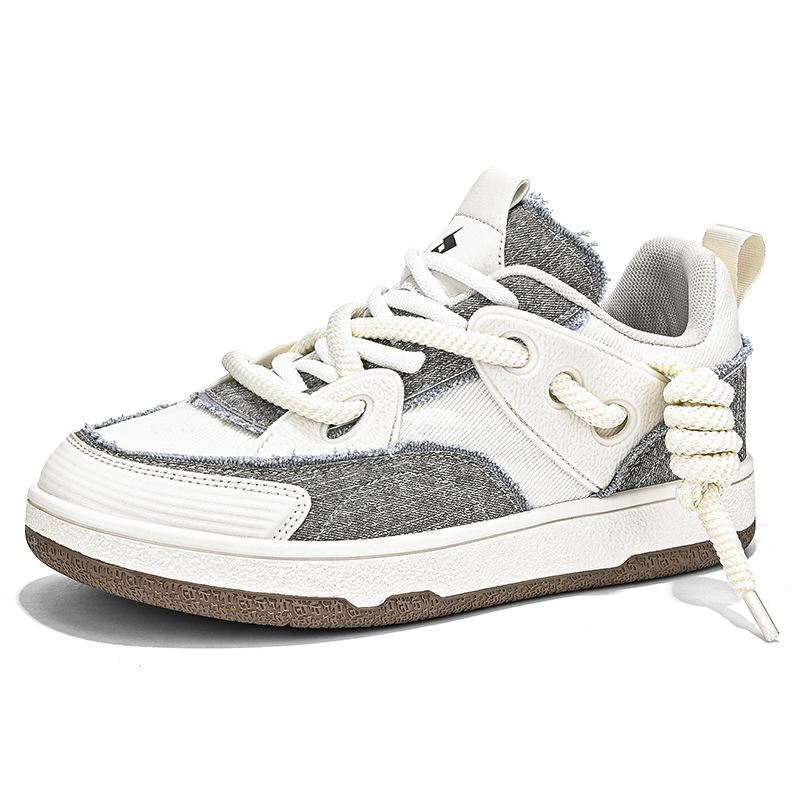 

Обработка индивидуального нишевого дизайна универсальные повседневные кеды толстая пеньковая веревка двойная шнуровка спортивная толстая подошва белый хлеб приливные туфли бежевый