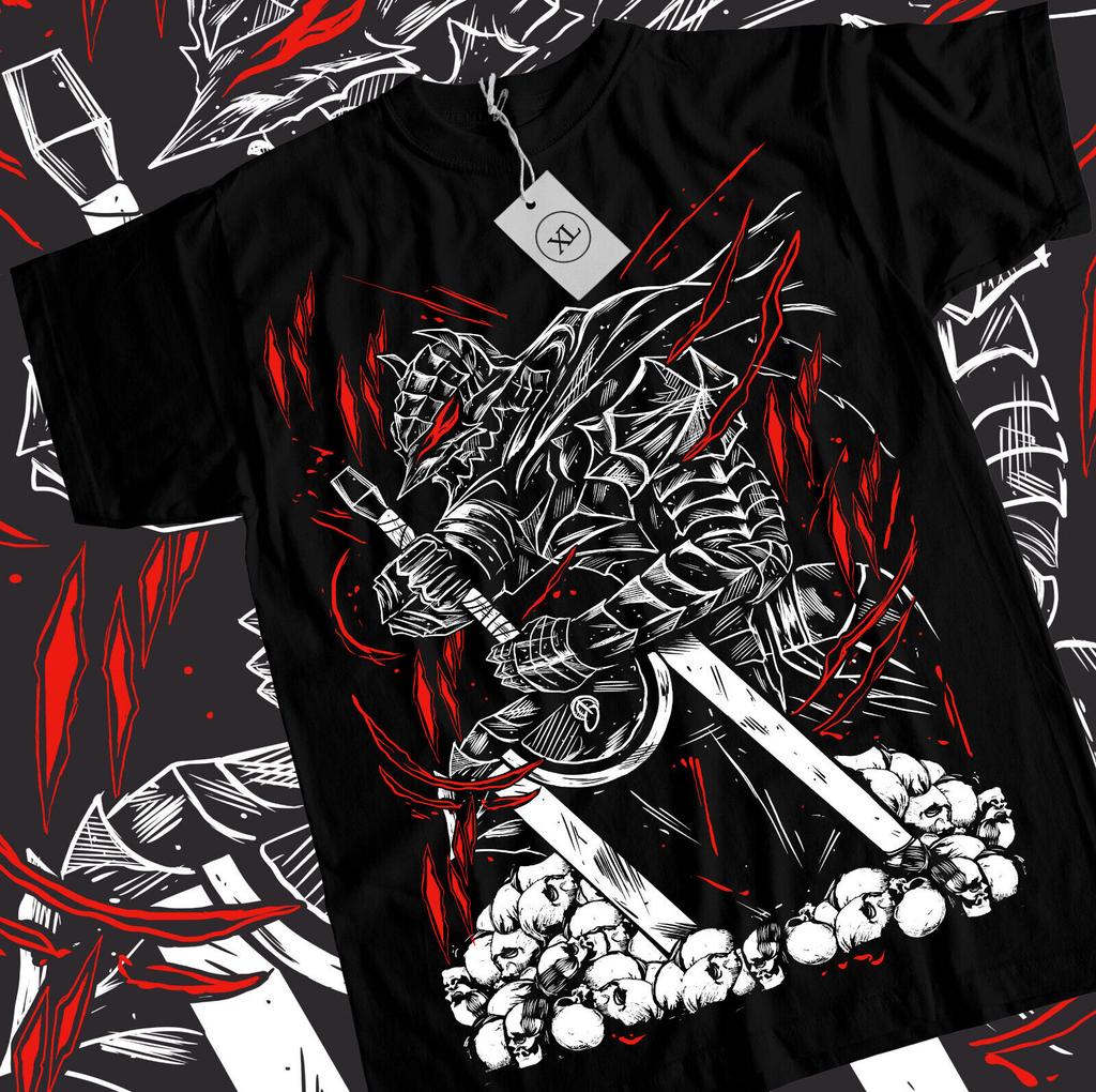 Berserk T-shirt Manga Strip Guts Berserker Armour Anime Black Shirt ALL SIZES
