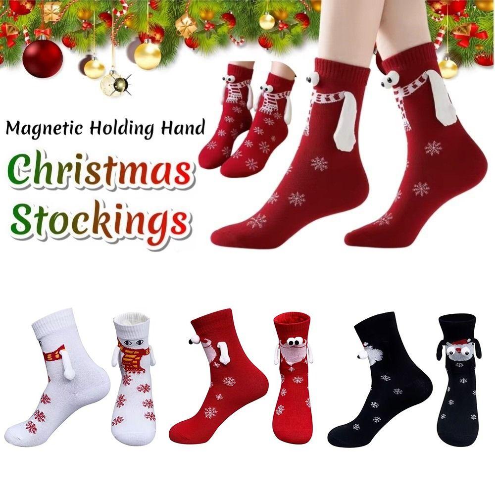 Warm Funny Xmas Sock with Expression Mid-calf Socks New Couple Matching Socks For Women Men