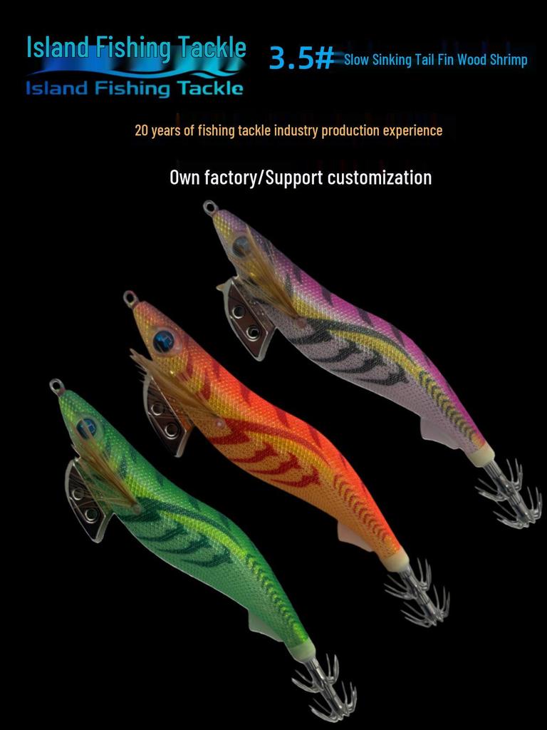 3.5# Leuchtender Regenbogen-Garnelen-Köder, langsam sinkend, mit Rasselkugel & UV-Köder für die Meeresfischerei