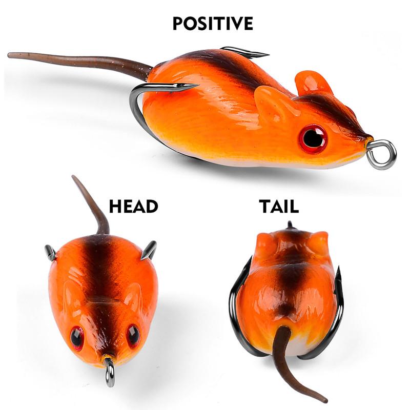 5cm 9g 3d Simulation Mouse Fishing Lure Kit Artificial Double Hook Lures Baits Fishing Accessories