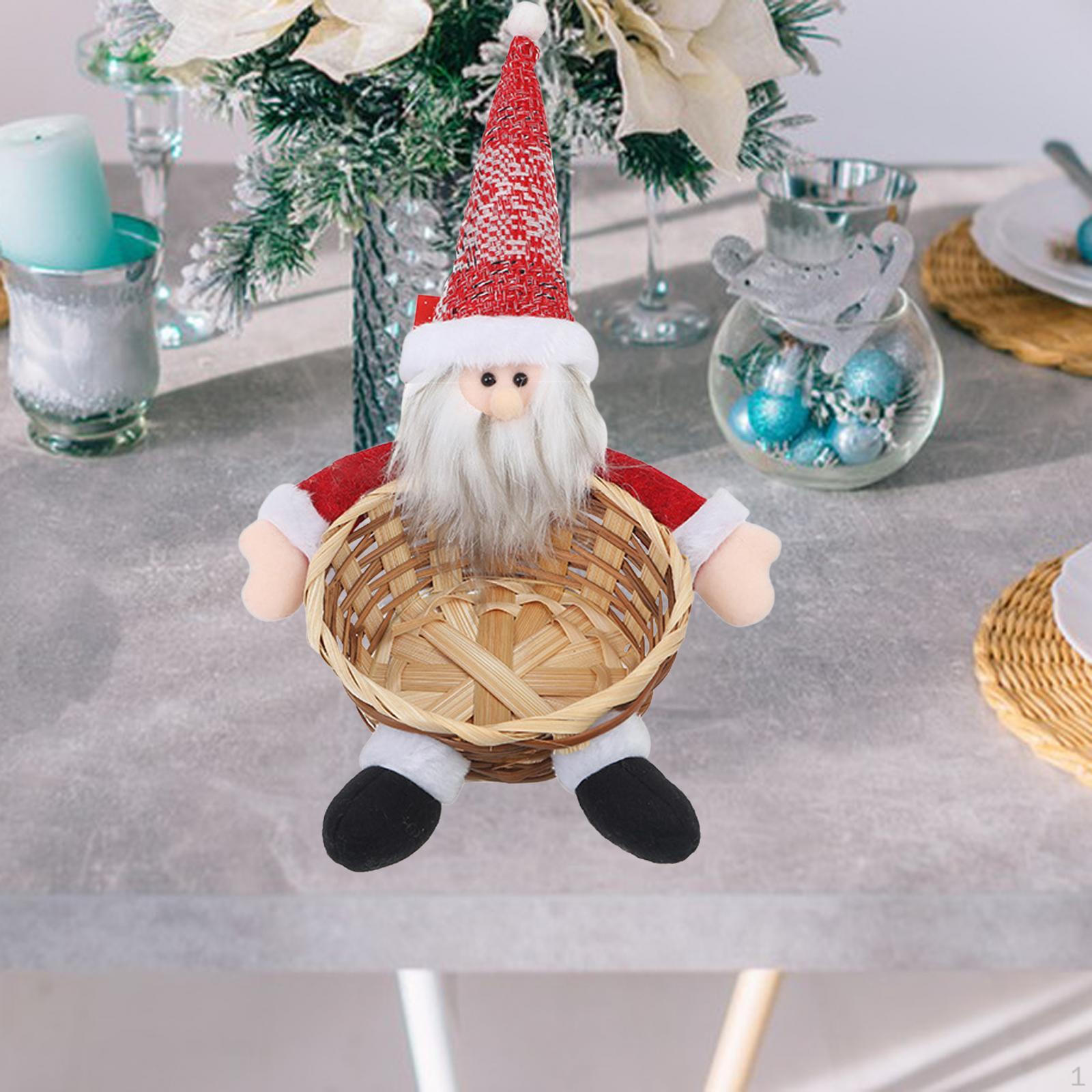 

Праздничная корзина ручной работы для рождественского декора дома Santa