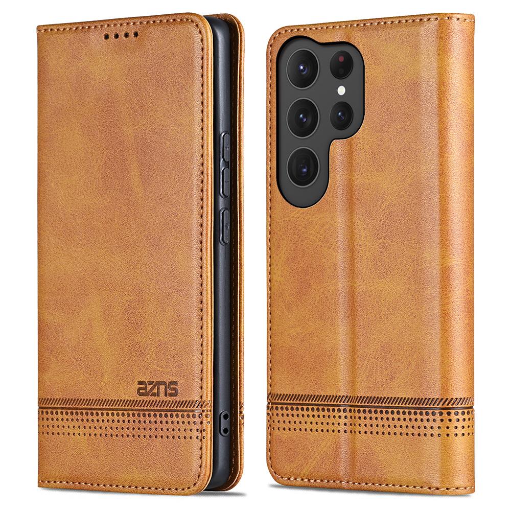 For Samsung Galaxy S25 Ultra Case Cowhide Texture PU Leather Wallet Phone Cover