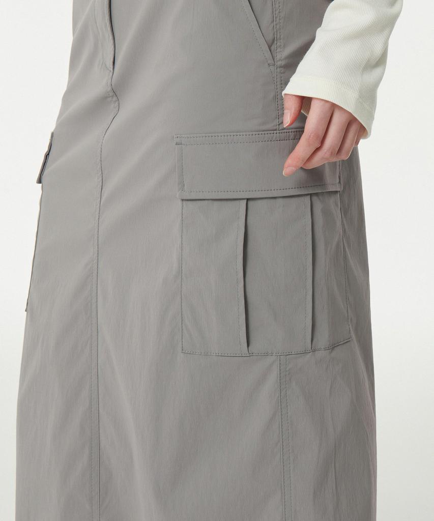Musinsa Standard Woman Women'S Cargo Maxi Skirt [Light Grey]