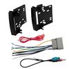 31BC Radio Replacement Panel Trim with 2 Din Harness Set In Black for Repair Use