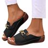 Open Toe Wedge Slippers For Women Summer Fashion Slippers Metal Buckles Platform Sandals Outdoor Beach Woman Shoes Slides
