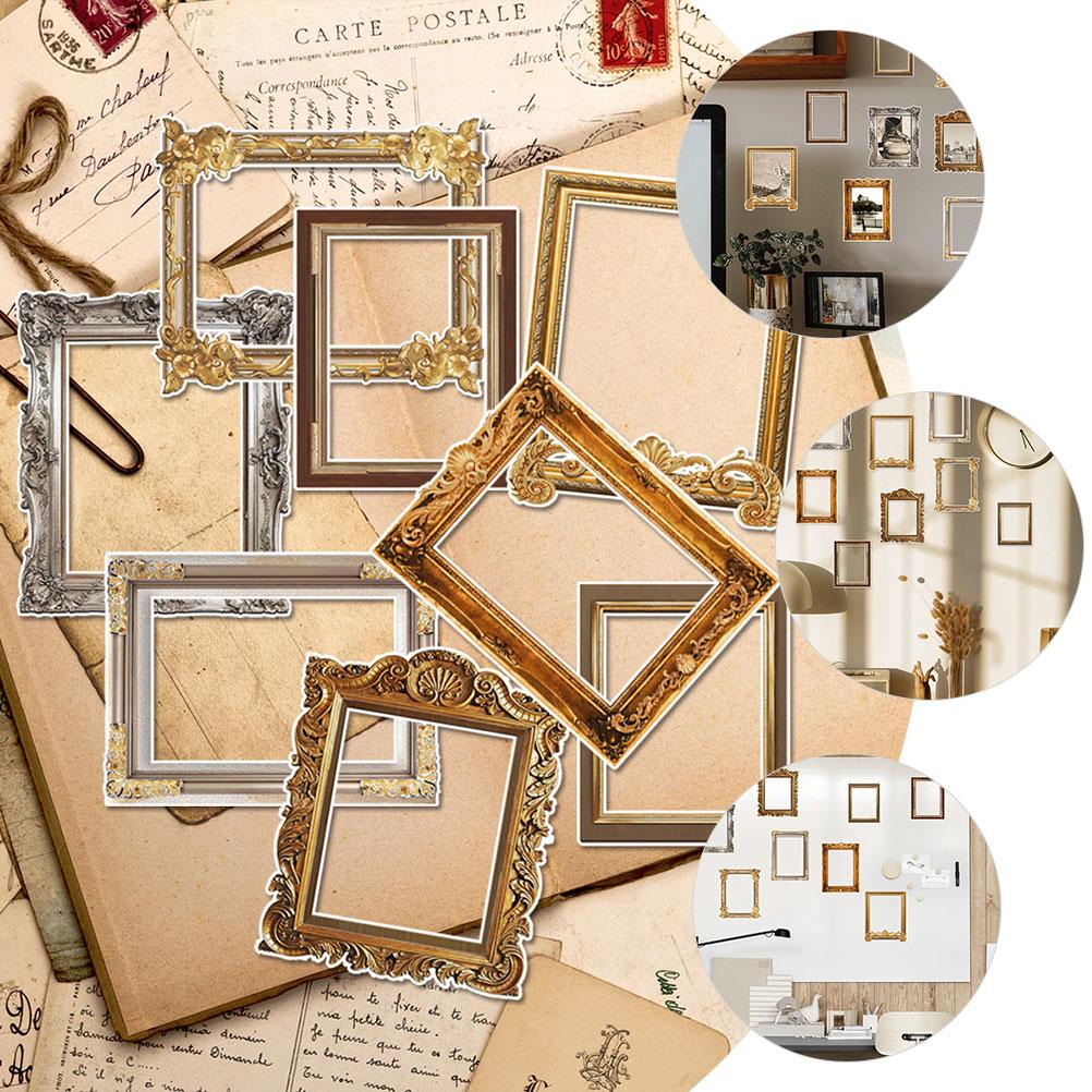  8 Pcs Retro Photo Frame Stickers Picture Wall Decals Frames Mirror for Walls Pvc Decoration