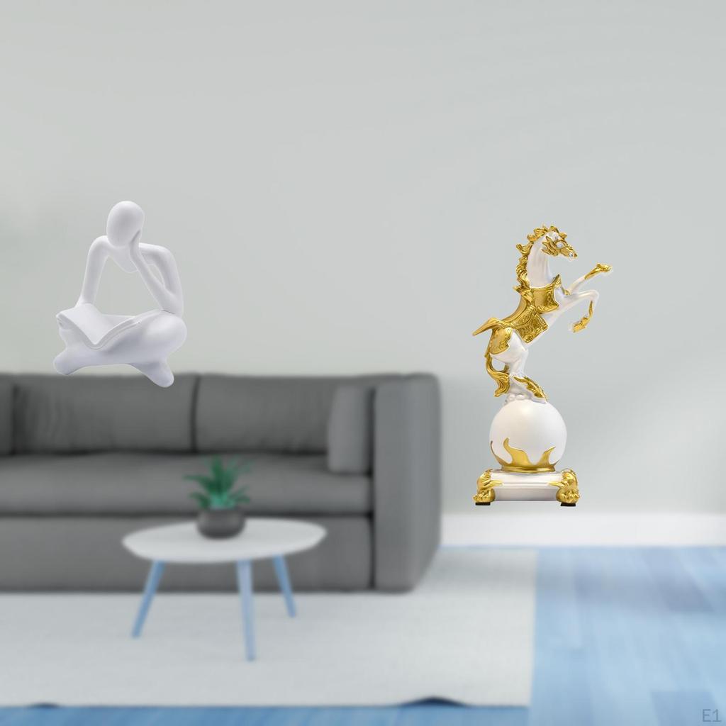 Contemporary Abstract Horse Thinker Statue Decoration for Tabletop Living Room Shelf Office