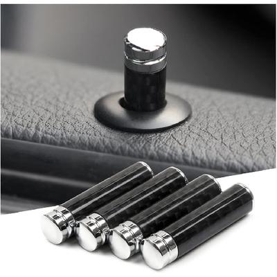 BELOMI 4 Pcs Car Door Lock Knobs, Carbon Fiber Auto Door Lock Pin Covers, Decorative Cover for Car Rod Bolt, Door Pull Pins Decor, Universal Vehicle