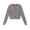 2026 Autumn/Winter French Chic Beaded Knit Jacket with Pearl Collar – Versatile Design 