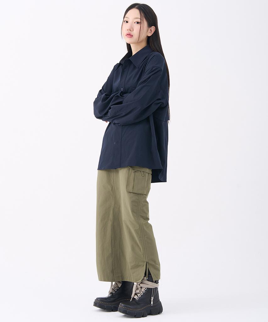 Fdr Side String Long Skirt Khaki