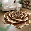 Yousheng Floor Mat Large Size Non-Slip Floral Plush Rug with 3D Visual Effect Easy Maintenance Floor Rug Living Room Bathroom Kitchen Decor