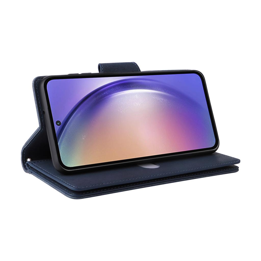 For Samsung Galaxy A55 5G Zipper Wallet Case Rivet Decor Leather Flip Phone Cover