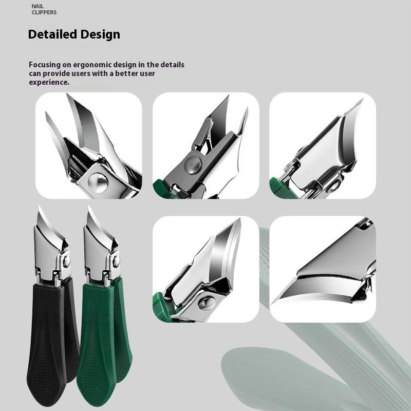 Anti-Splash Cuticle Remover Fingernail Ultra-sharp Angled Nail Clipper Stainless Steel Fingernail And Toenail Clipper Cutters