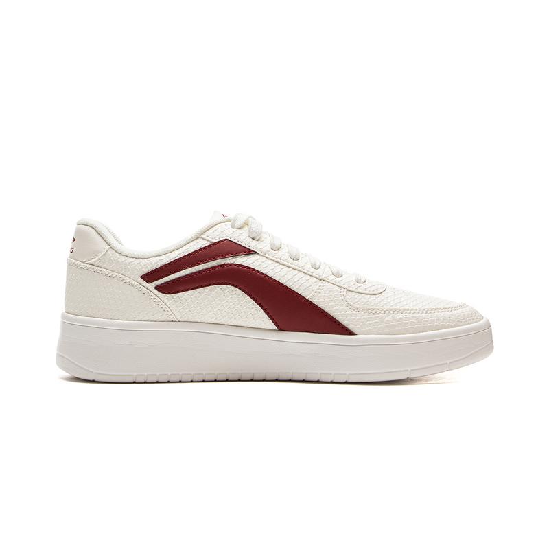 New LiNing Non-slip Wear-resistant Shock Absorption Low-Top Casual Shoes Men's White Red AGCV141-1
