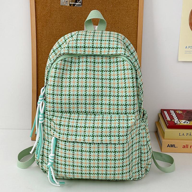 Children's Schoolbags Elementary School Students Junior High School Students Plaid Backpacks