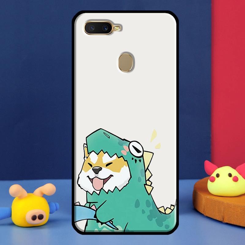 Couple Matching Cute Dinosaur Case For Oppo A16 A76 A96 A58 A78 A98 A5 A9 A91 A15 A17 A77 A52 A72 A74 A94 A54S A57S Cover