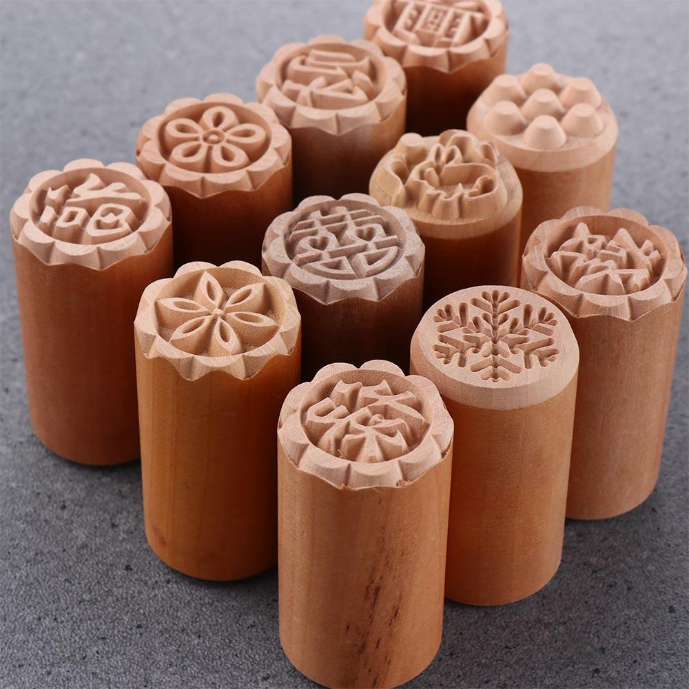 Hand Pressure DIY Traditional Chinese Bakeware Dessert Seal Stamp Cookie Moulds Moon Cake Mold