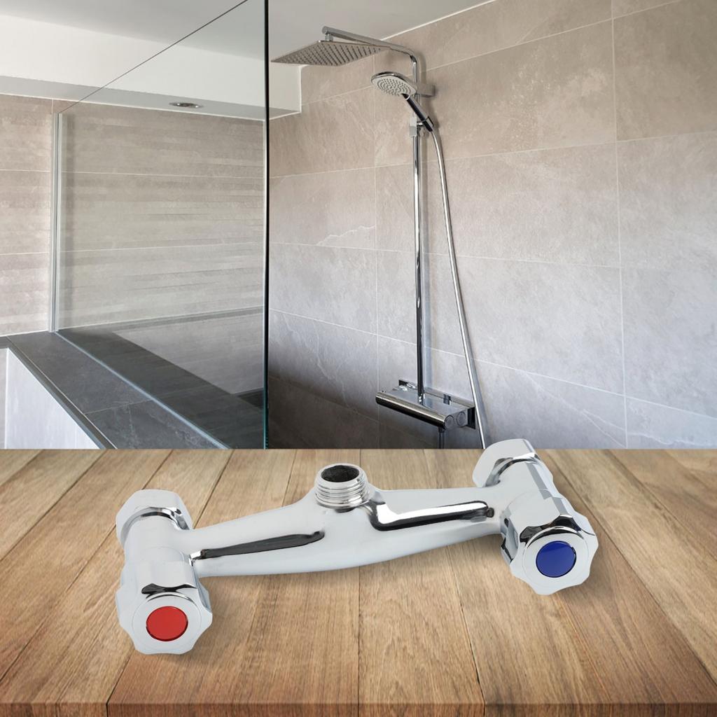 Easily Installed Wall Mounted Chrome Finished Dual Control Shower Faucet