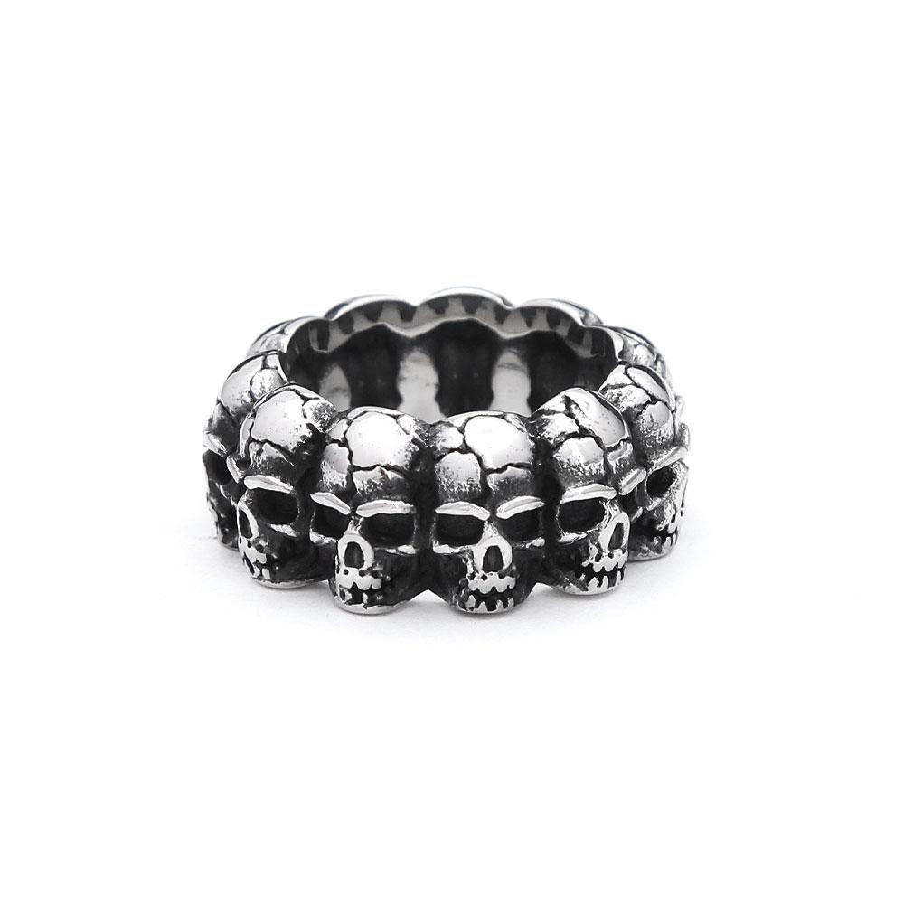 Vintage Gothic 316L Stainless Steel Skull Rings For Men Women Punk Hip Hop Motorcycle Band Jewelry Halloween Gifts