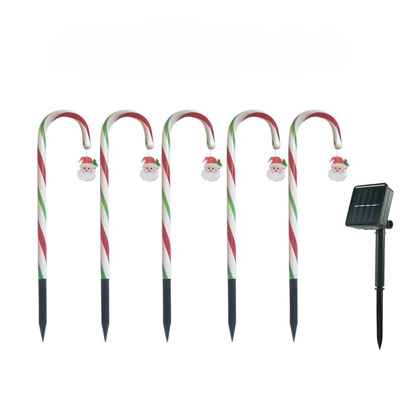 Christmas Candy Cane Lights 8 Modes Timer Remote Waterproof Battery Operated Pathway Marker Garden Landscape Decor Lawn Lights
