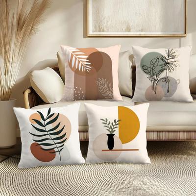 Trend Rustic Geometric Floral Cushion Cover Soft Plush Throw Pillow Cover DoubleSided Cushion Case Sofa Home Decor