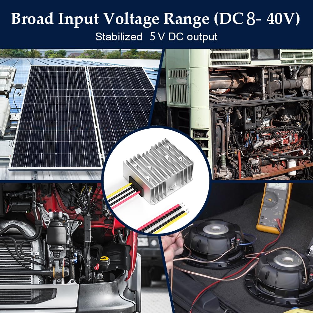 Przetwornica DC-DC 12V-5V Konwersja 25A 125W Wodoodporna Obniżająca DCDC 12V
