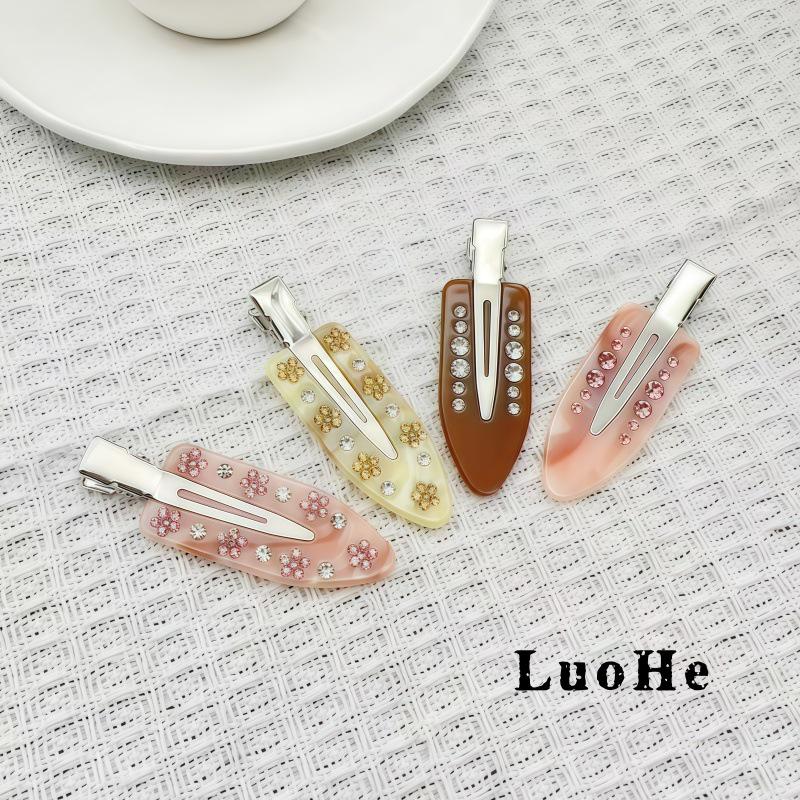 Fermaglio per capelli Luohe Fiore Retrò Strass, Fermaglio per frangia ambra senza segni per donna