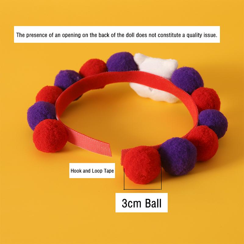 Pet Plush Ball Collar for Cats Dogs Cute Hair Ball Necklace with Pumpkin Ghost Charm Decoration Pet Halloween Costume Accessory