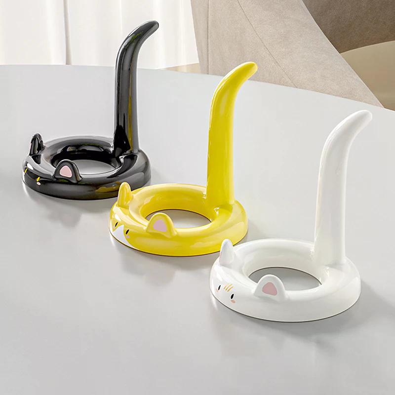 Sevimli ve Tatlı Çizgi Film Kedi Cep Telefonu Tutucu, Yaratıcı Masaüstü Mini Cep Telefonu Tutucu, Dekoratif Bir Süs Olarak Kullanılabilir