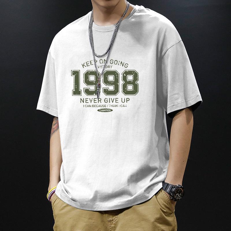 

Men Short Sleeve Print Cotton T Shirt Summer Tops S